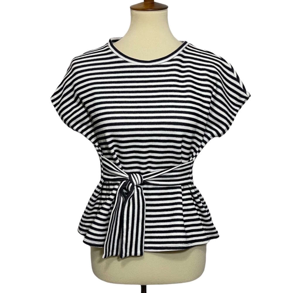 Express Tie Front Knit Short Sleeve Top